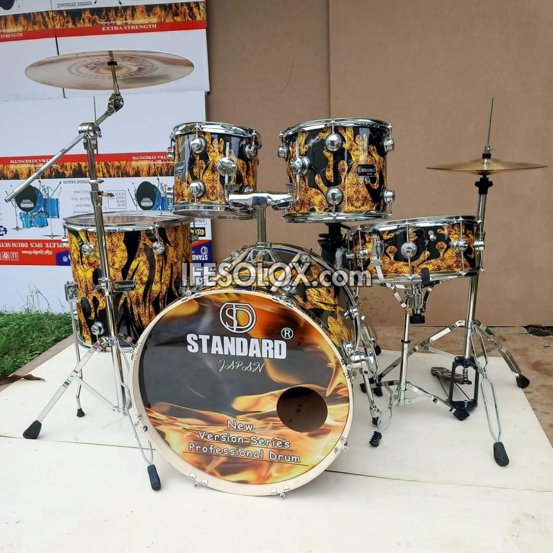 STANDARD 5-Piece Single Pole Professional Complete Acoustic Drum Set (Vers02) - Brand New