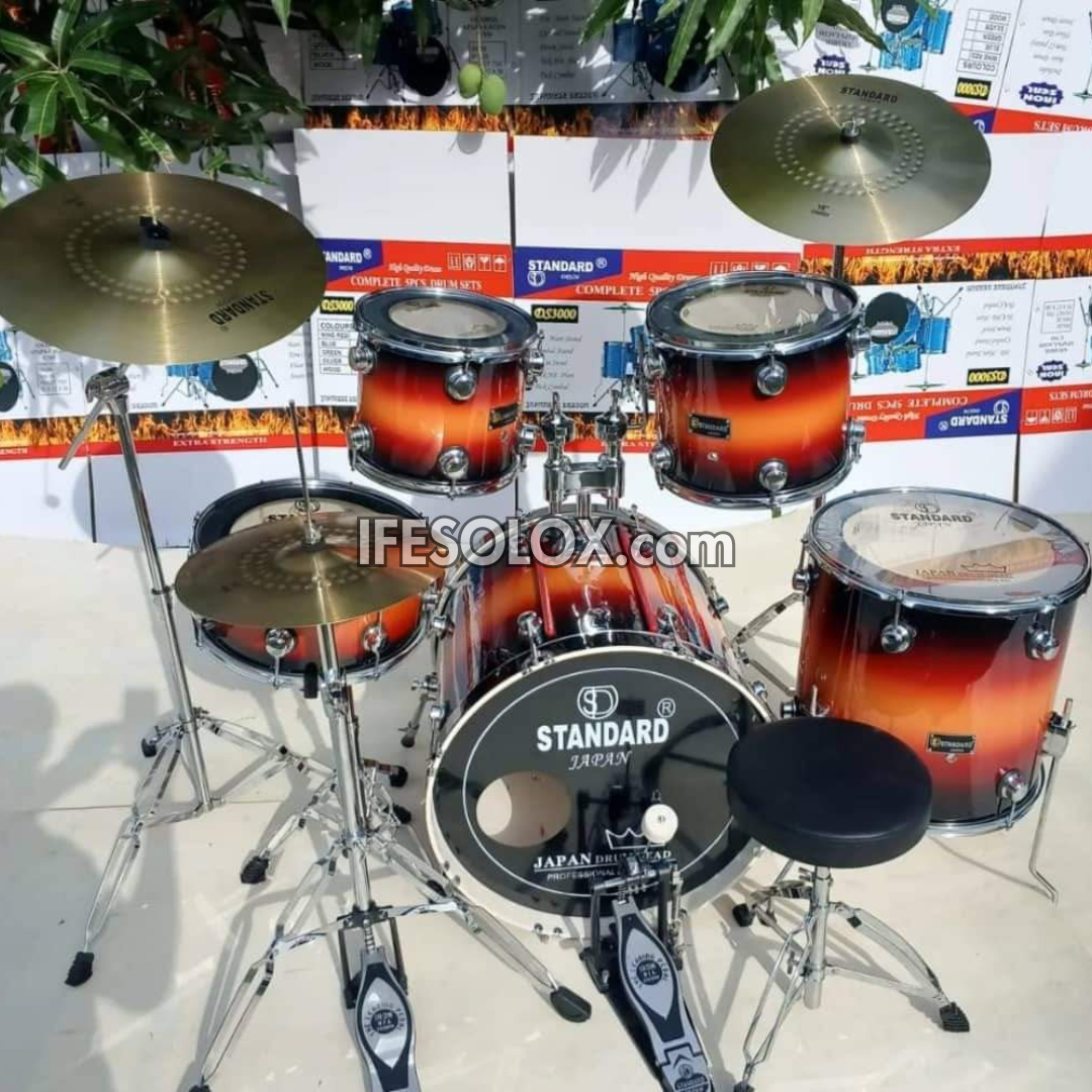 STANDARD 5-Piece Single Pole Professional Complete Acoustic Drum Set (Vers03) - Brand New