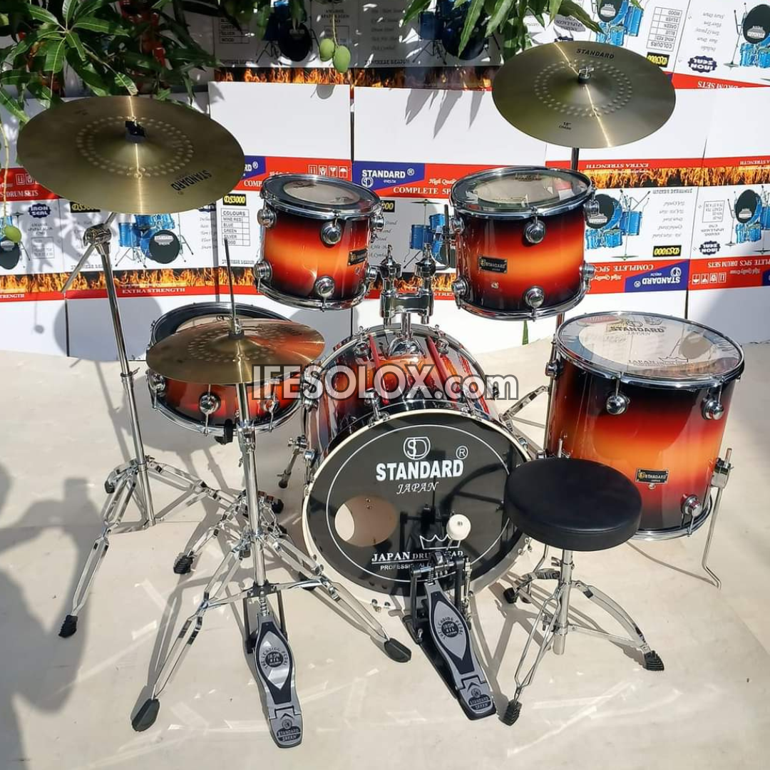 STANDARD 5-Piece Single Pole Professional Complete Acoustic Drum Set (Vers03) - Brand New