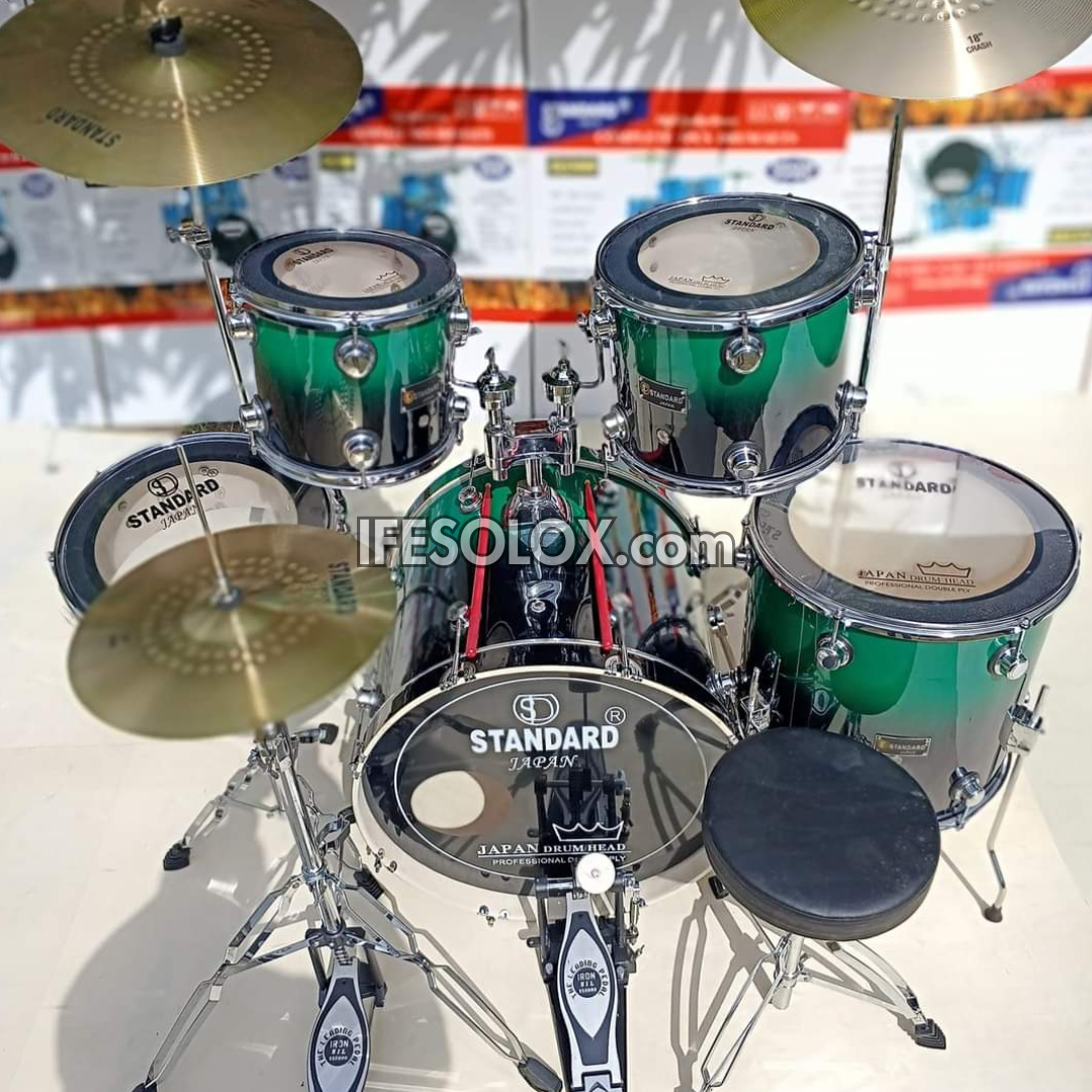 STANDARD 5-Piece Single Pole Professional Complete Acoustic Drum Set (Vers04) - Brand New