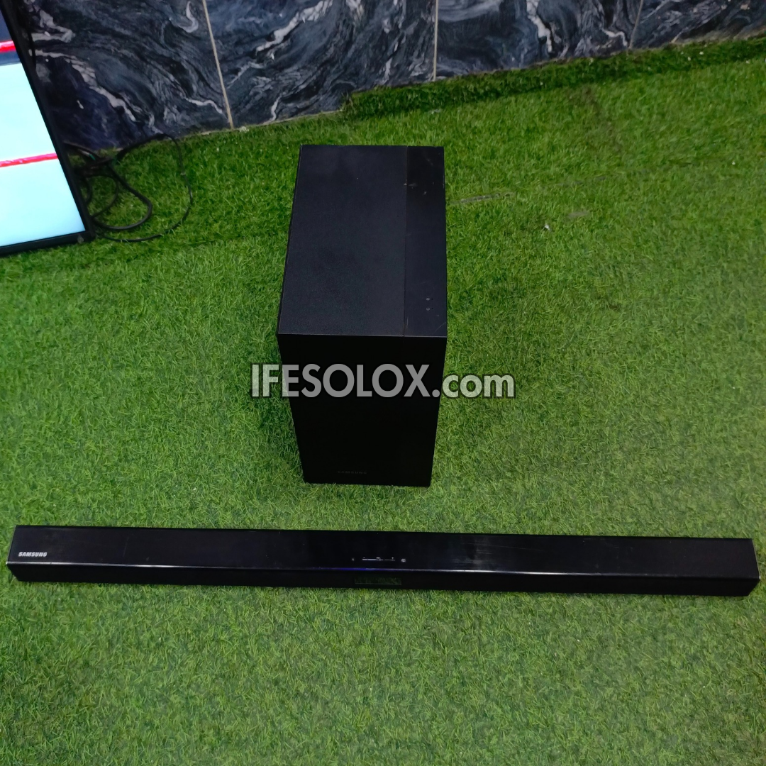 Samsung HW-J450 2.1Ch 300W Bluetooth Sound Bar with Wireless Subwoofer (USB, Aux, HDMI in/Out, Optical in) - Foreign Used