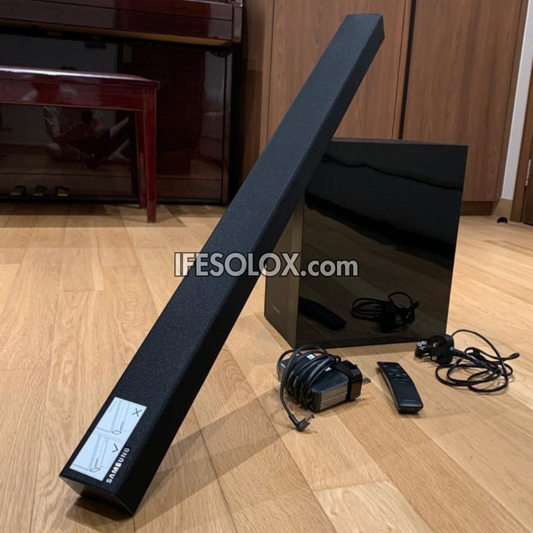 Barre de son Bluetooth Samsung HW-M360 2.1 canaux 200 W avec caisson de basses sans fil (USB, entrée optique) - Occasion étrangère