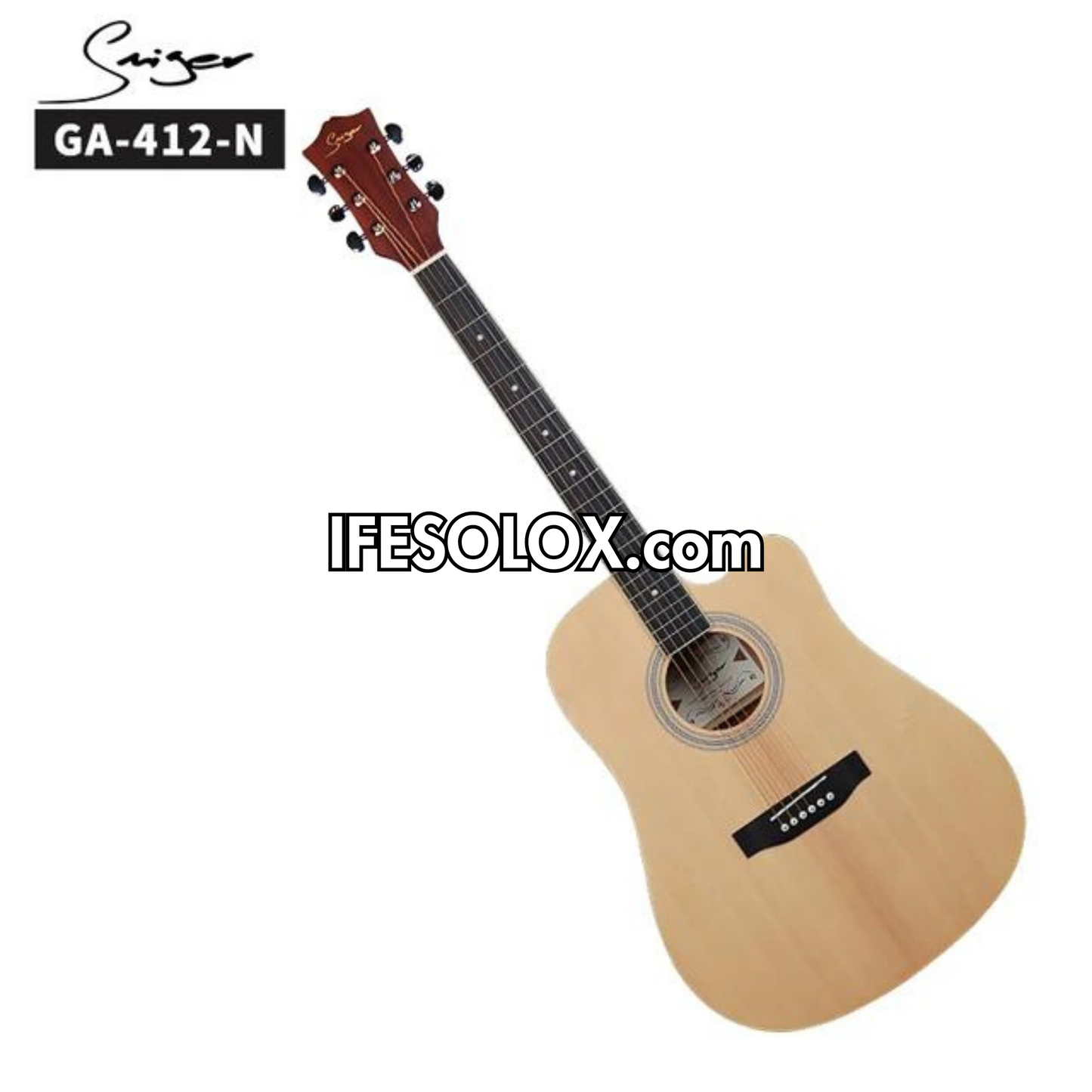 Smiger GA-412 41" Single-cut Semi-Acoustic Guitar with Belt and Bag - Brand New