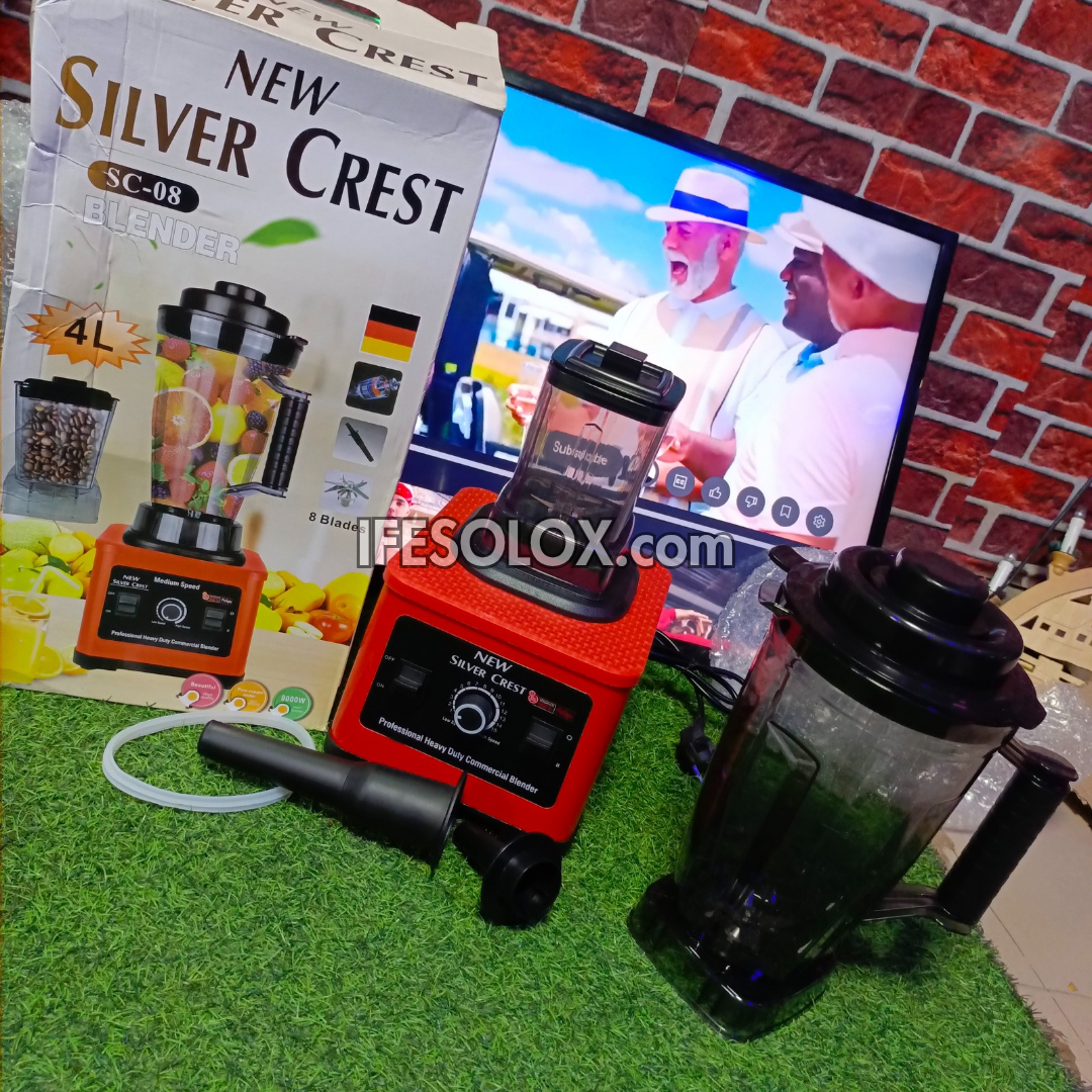 Silver Crest SC-08 4Liters 9,000Watts High-speed 2-in-1 Multipurpose Commercial Power Blender - Brand New
