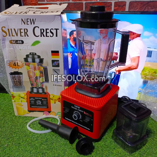 Silver Crest SC-08 4Liters 9,000Watts High-speed 2-in-1 Multipurpose Commercial Power Blender - Brand New