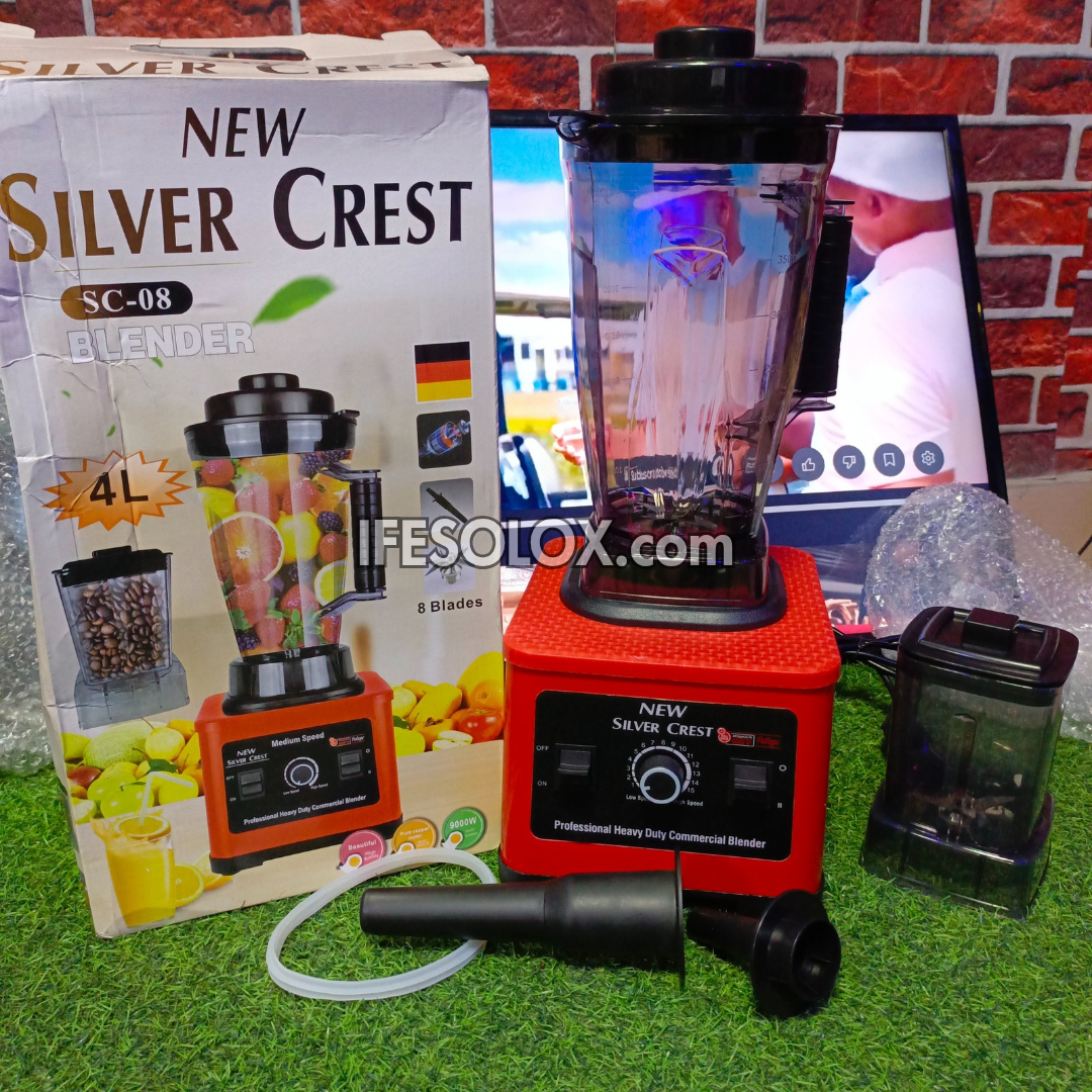 Silver Crest SC-08 4Liters 9,000Watts High-speed 2-in-1 Multipurpose Commercial Power Blender - Brand New