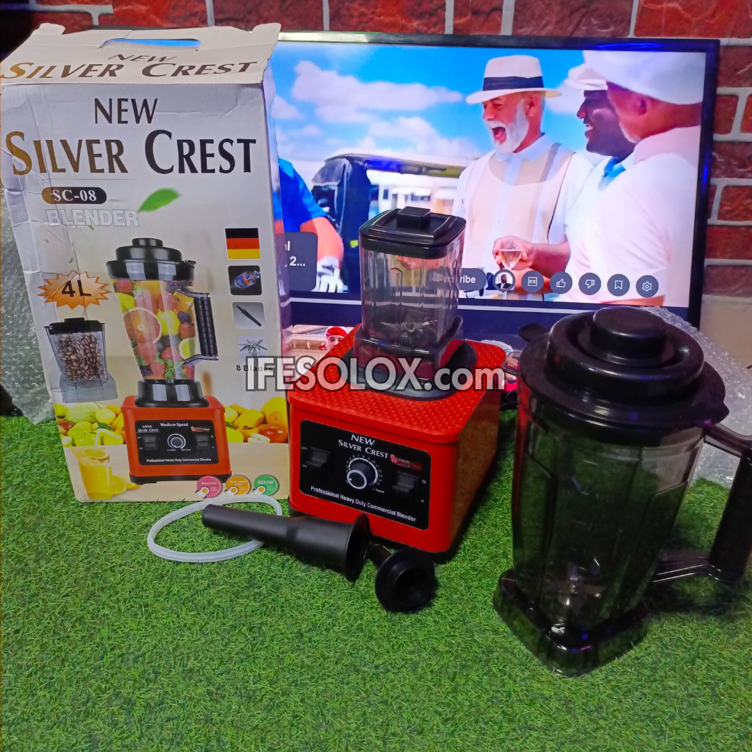 Silver Crest SC-08 4Liters 9,000Watts High-speed 2-in-1 Multipurpose Commercial Power Blender - Brand New