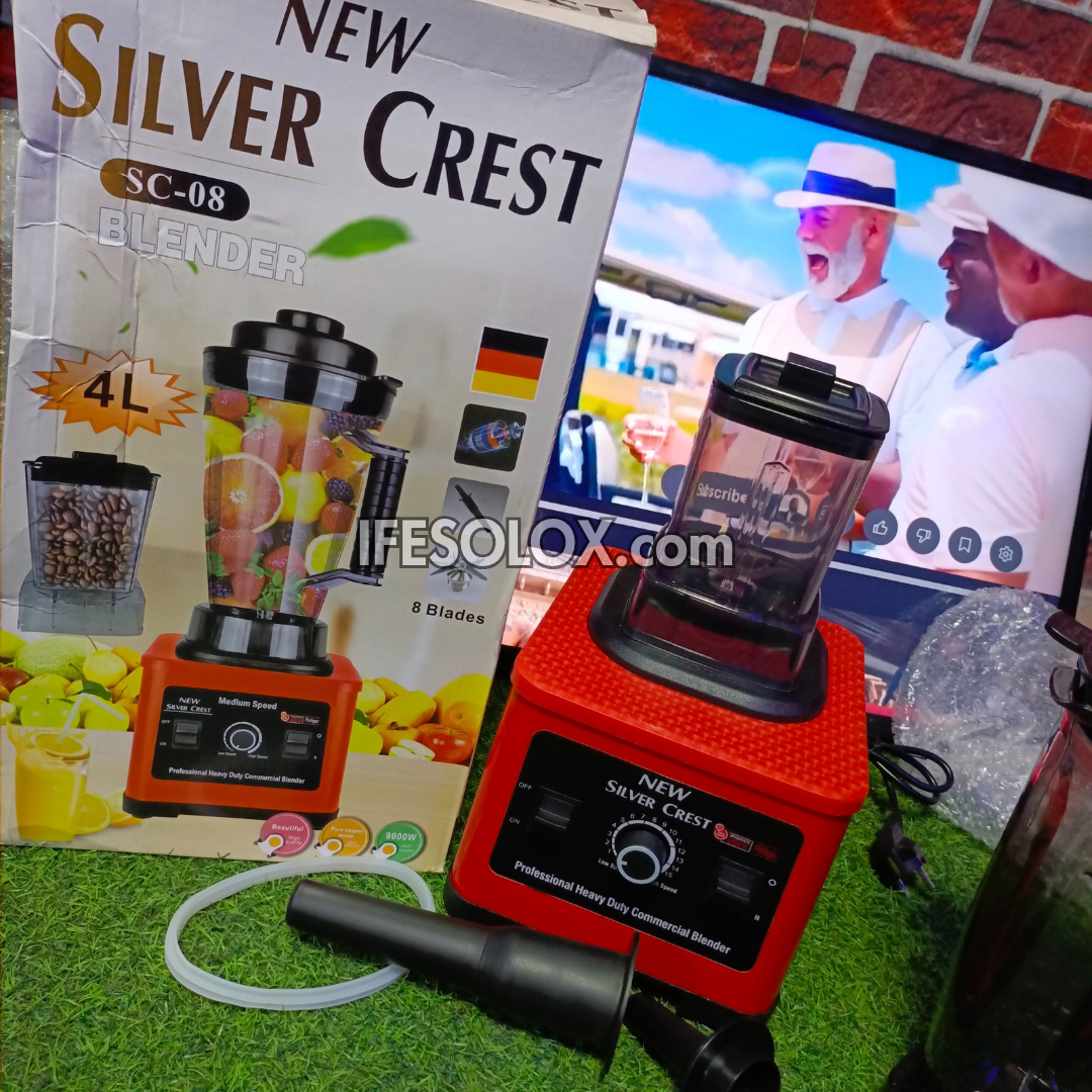 Silver Crest SC-08 4Liters 9,000Watts High-speed 2-in-1 Multipurpose Commercial Power Blender - Brand New