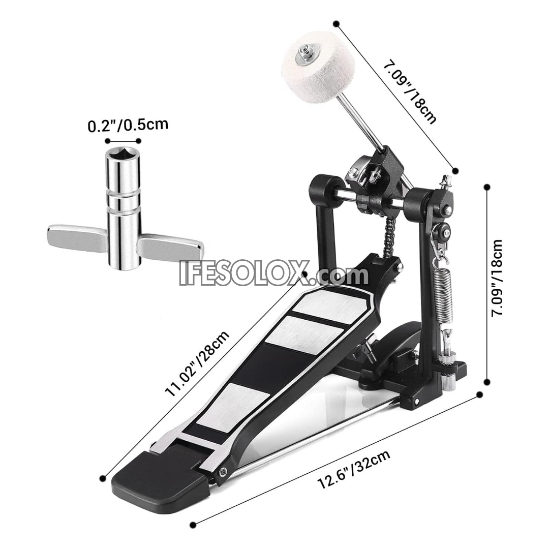 Single-chain Alloy Single Bass Drum Pedal with Felt Beater Stick - Brand New