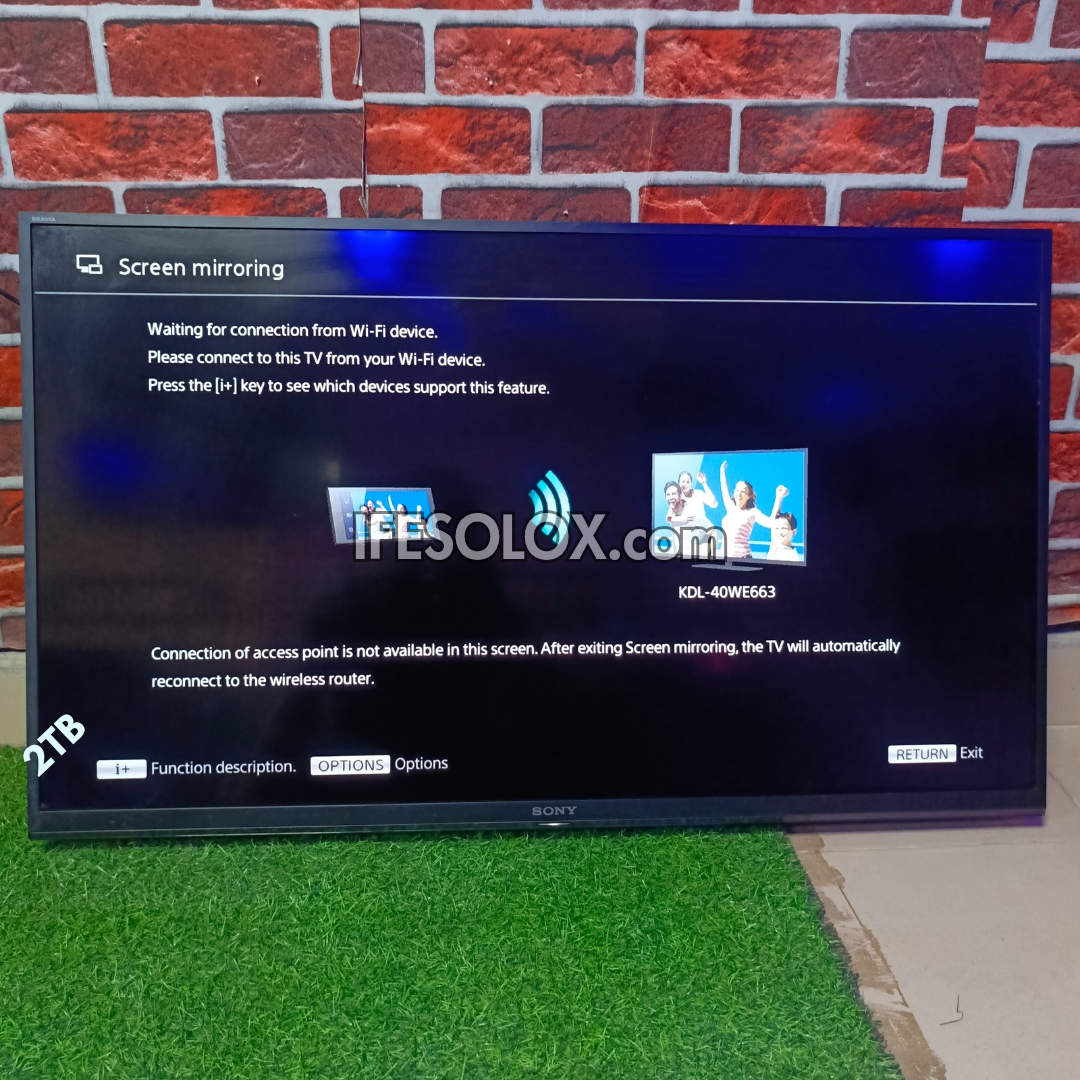 Sony BRAVIA 40 Inch KDL-40WE663 Smart Full HD LED TV (WiFi, Screen Mirroring Netflix, YouTube) - London Used