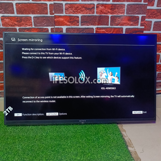 Sony BRAVIA 40 Inch KDL-40WE663 Smart Full HD LED TV (WiFi, Screen Mirroring Netflix, YouTube) - London Used