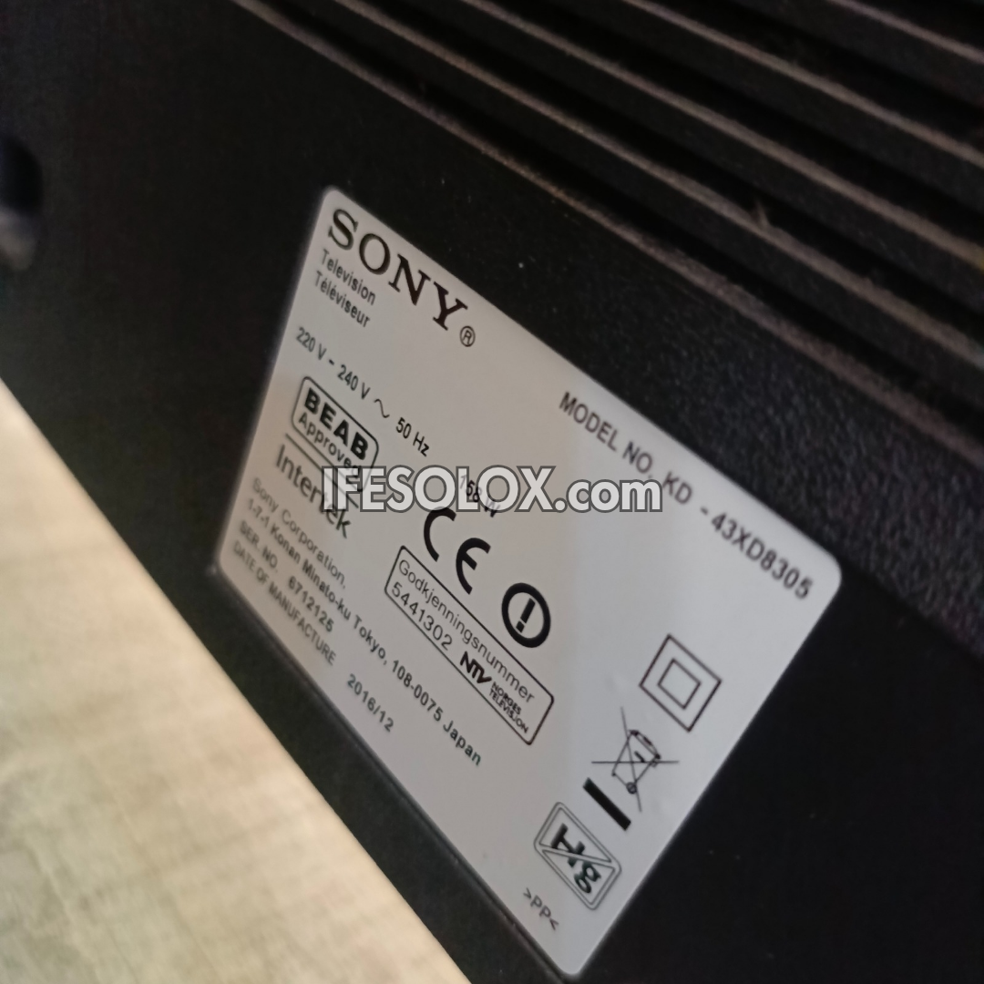 Sony BRAVIA 43 Inch KD-43XD8305 Android Smart 4K UHD HDR10 TV (WiFi, Screen Mirroring, Bluetooth) - Foreign Used