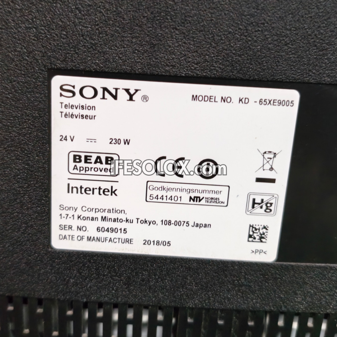 Sony BRAVIA 65 Inch KD-65XE9005 Android Smart 4K UHD HDR10 TV (WiFi, Screen Mirroring, Bluetooth) - Foreign Used