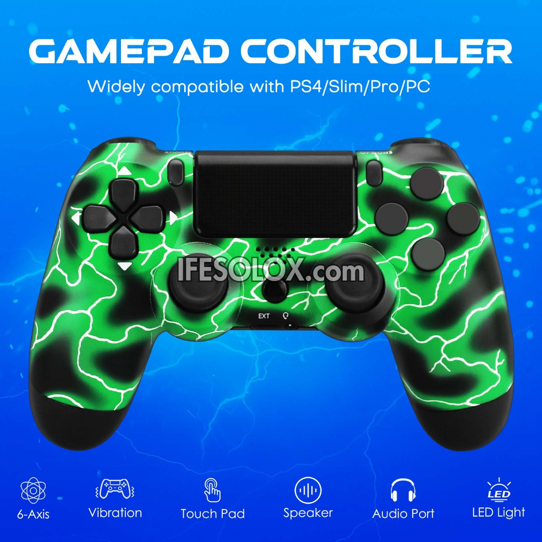 Sony PS4 DualShock 4 Game Controller for PS4, PC, Smartphones and Gadgets (Green Sparks) - Brand New