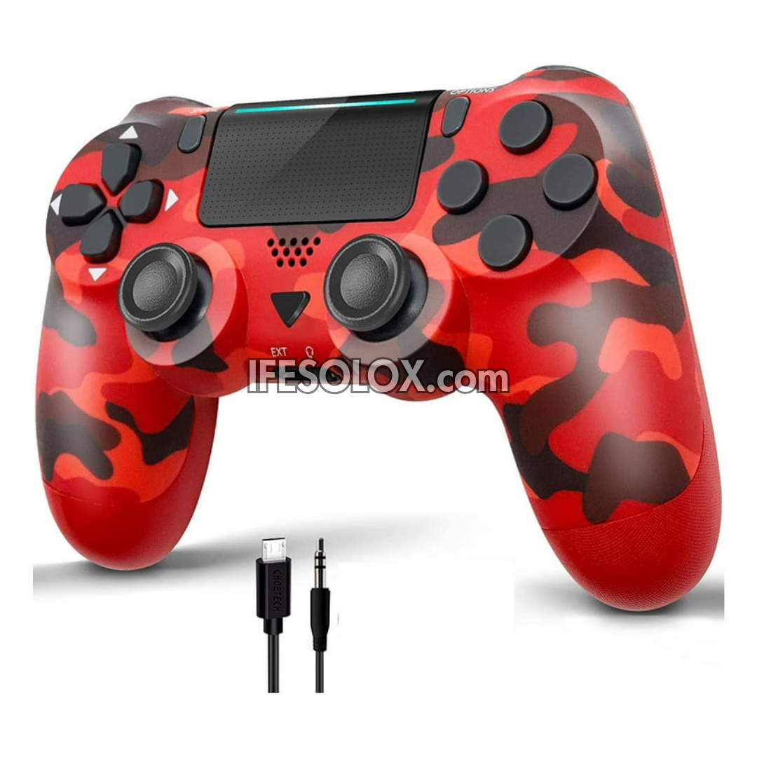 Sony PS4 DualShock 4 Game Controller for PS4, PC, Smartphones and Gadgets (Red Camouflage) - Brand New