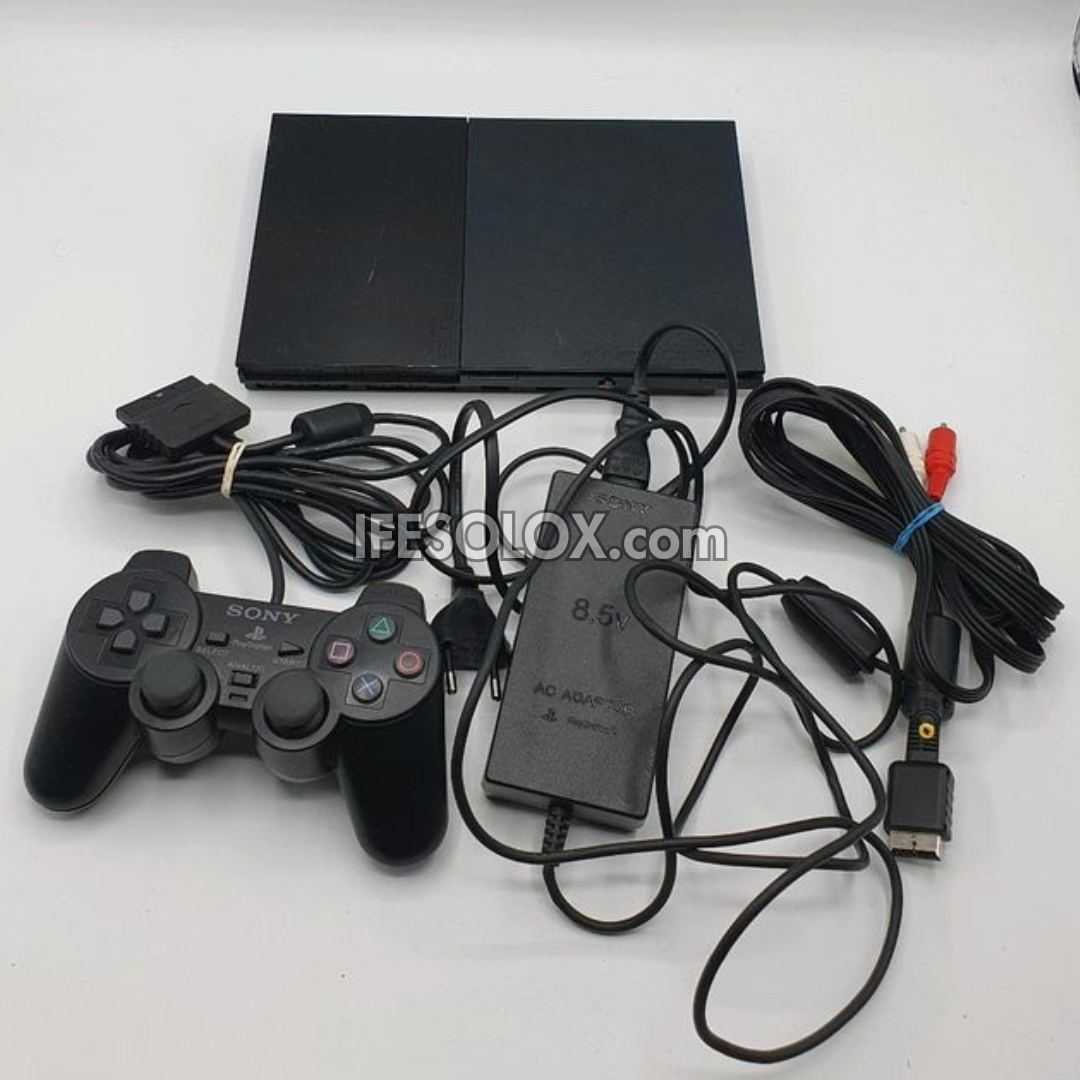 Sony Playstation 2 (PS2) Slim Game Console Complete Set with 1
