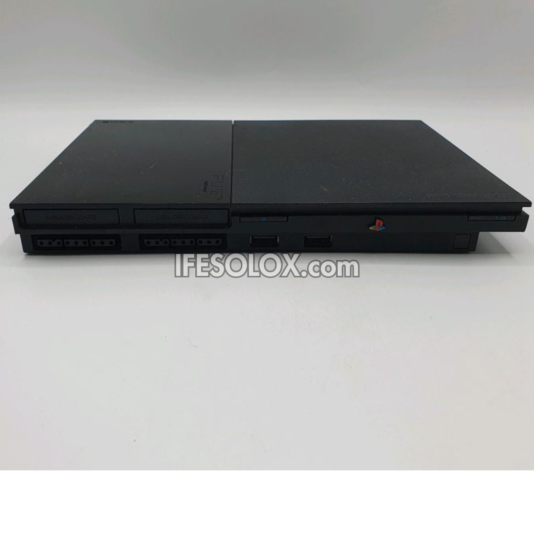 Sony Playstation 2 (PS2) Slim Game Console Complete Set with 1 DUALSHOCK Wired Game Controller - Foreign Used