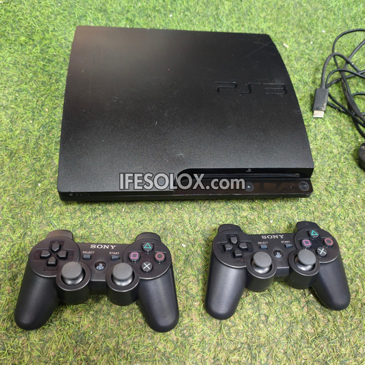 Sony Playstation 3 (PS3) Slim 120GB Game Console Complete Set with 2 DUALSHOCK Controllers and 10 Games - Foreign Used