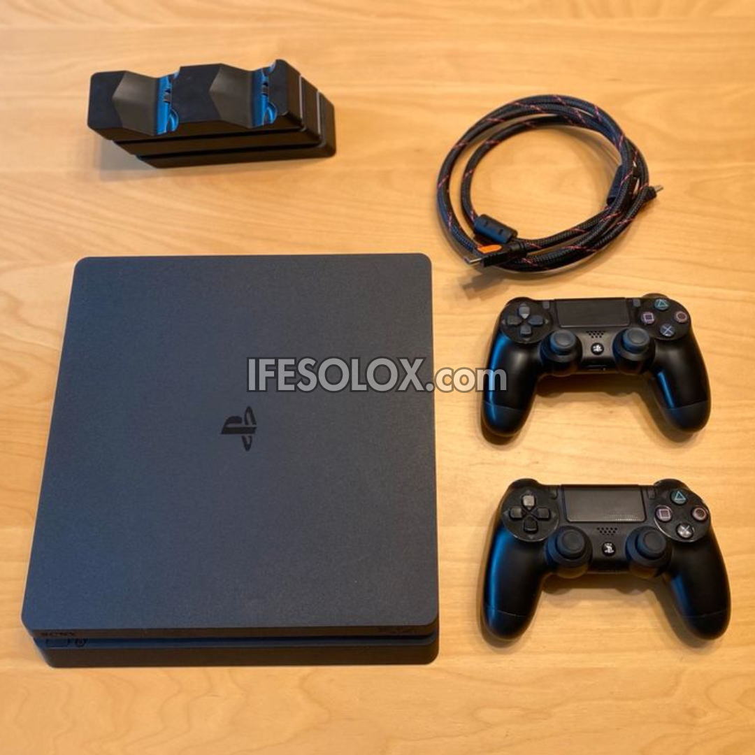 Sony Playstation 4 (PS4) Slim 1TB Game Console with 2 DUALSHOCK 4 