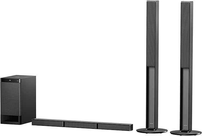 SONY HT-RT4 5.1Ch 600W Smart Bluetooth Sound Bar with Active Subwoofer and Wired Tallboy speakers - Foreign Used