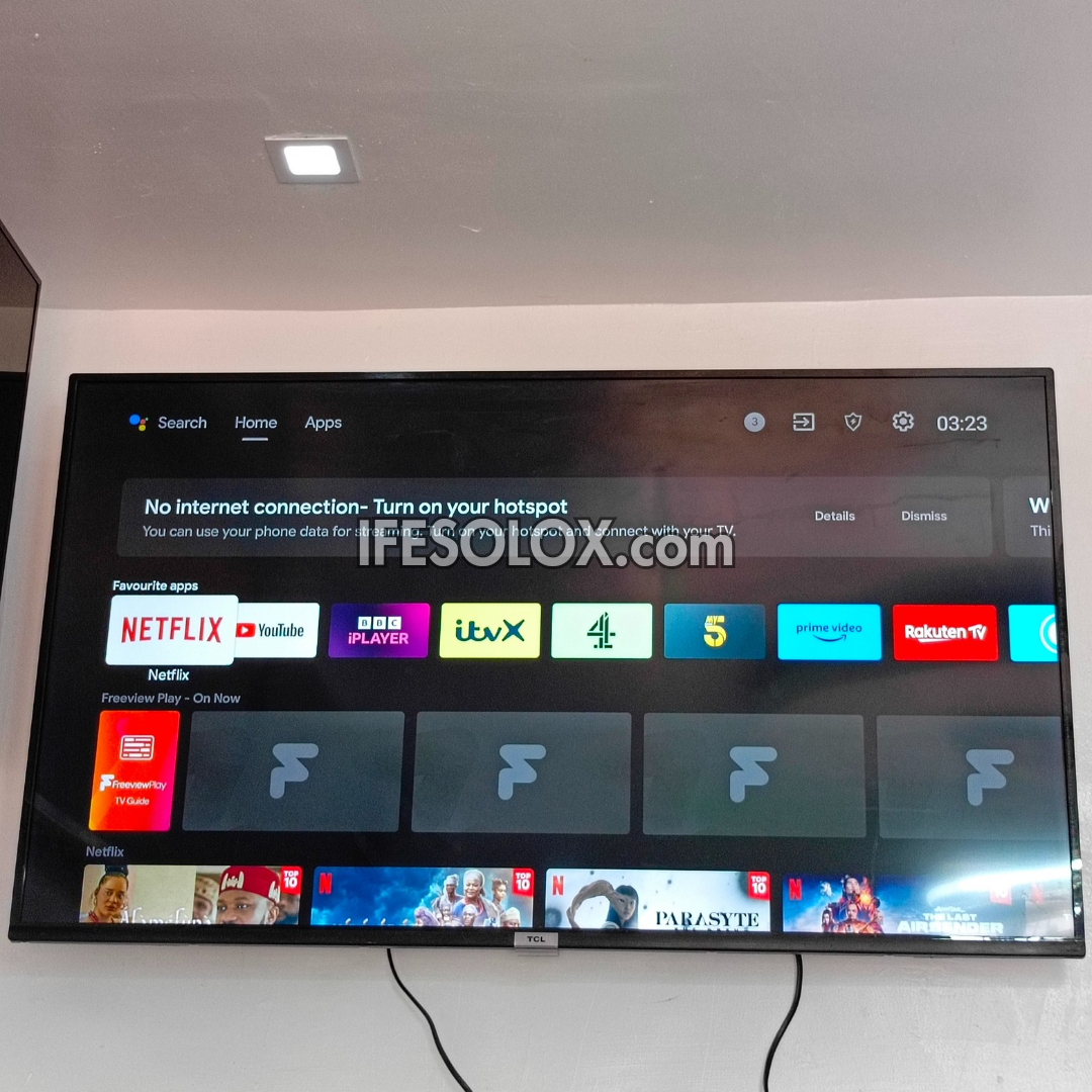 TCL 50 inch Android Smart 4K UHD HDR10 TV (WiFi, Miracast, Bluetooth) - Foreign Used