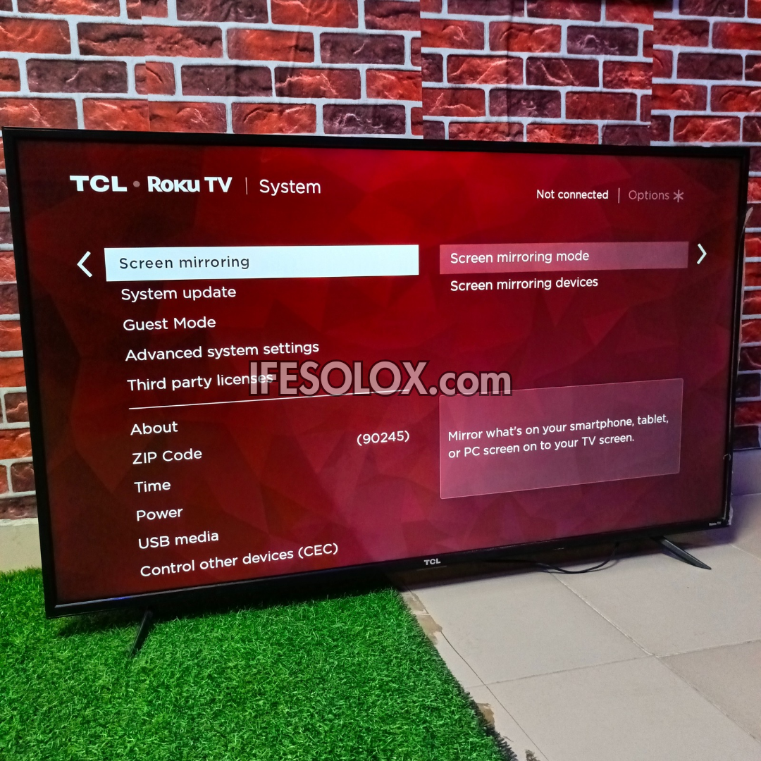 TCL 55 inch 55S405 4K UHD HDR Roku Smart TV (Screen Mirroring, AirPlay) - Foreign Used