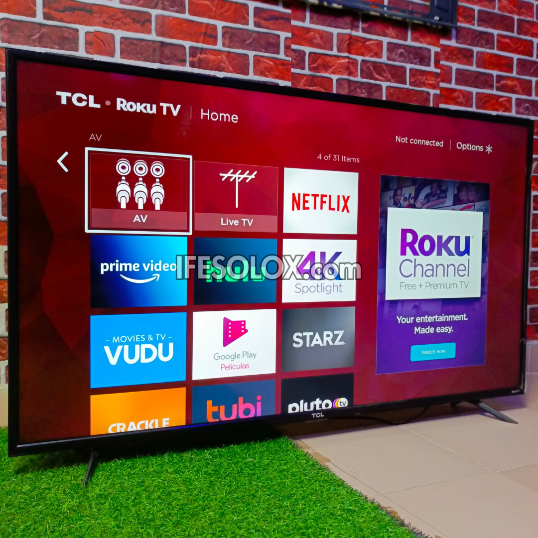 TCL 55 inch 55S405 4K UHD HDR Roku Smart TV (Screen Mirroring, AirPlay) - Foreign Used