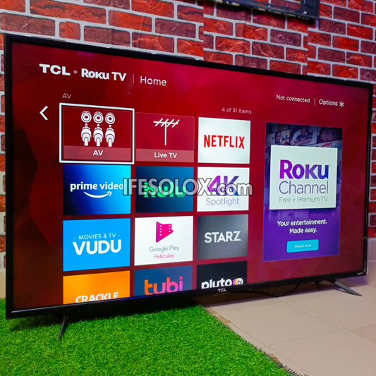 TCL 55 inch 55S405 4K UHD HDR Roku Smart TV (Screen Mirroring, AirPlay) - Foreign Used