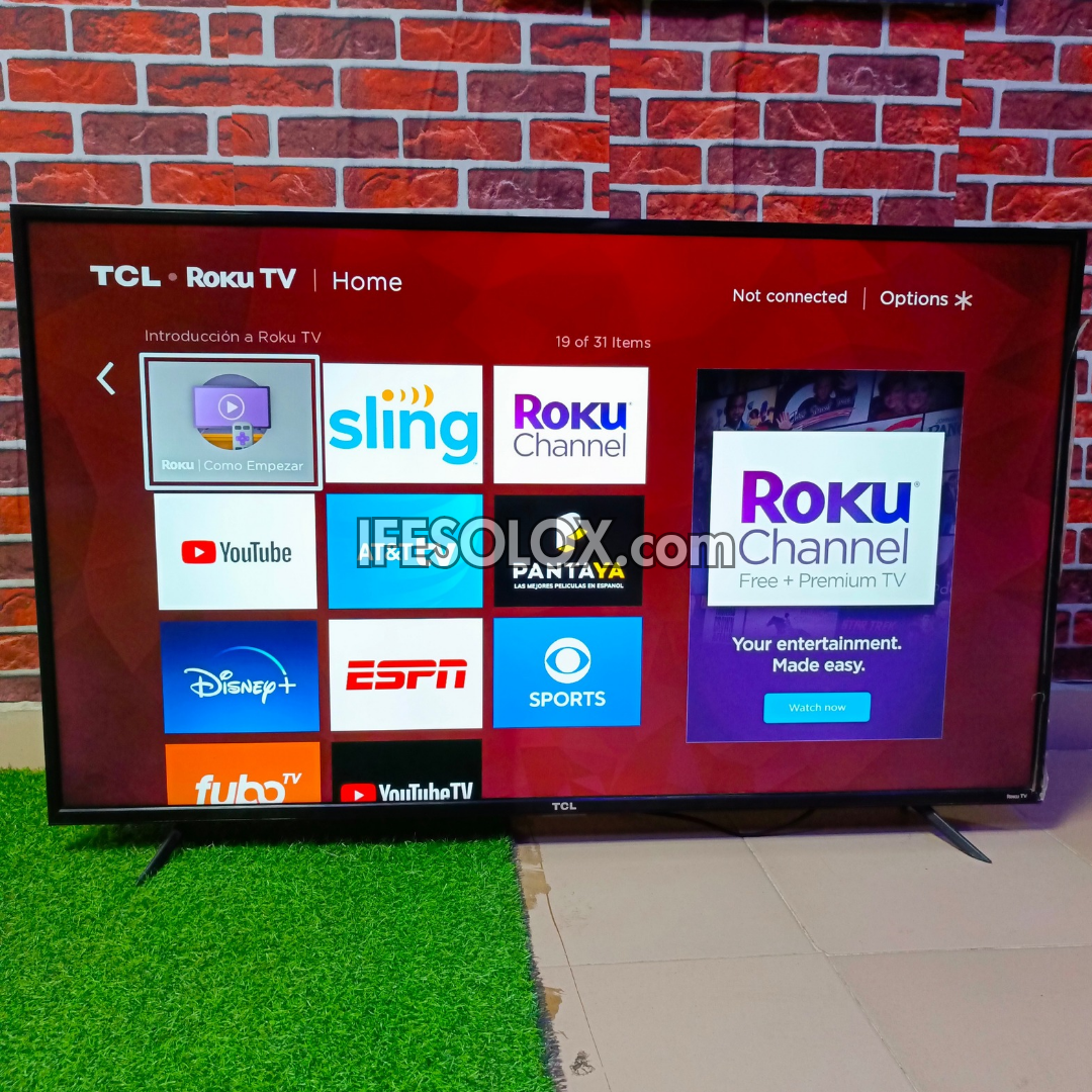 TCL 55 inch 55S405 4K UHD HDR Roku Smart TV (Screen Mirroring, AirPlay) - Foreign Used