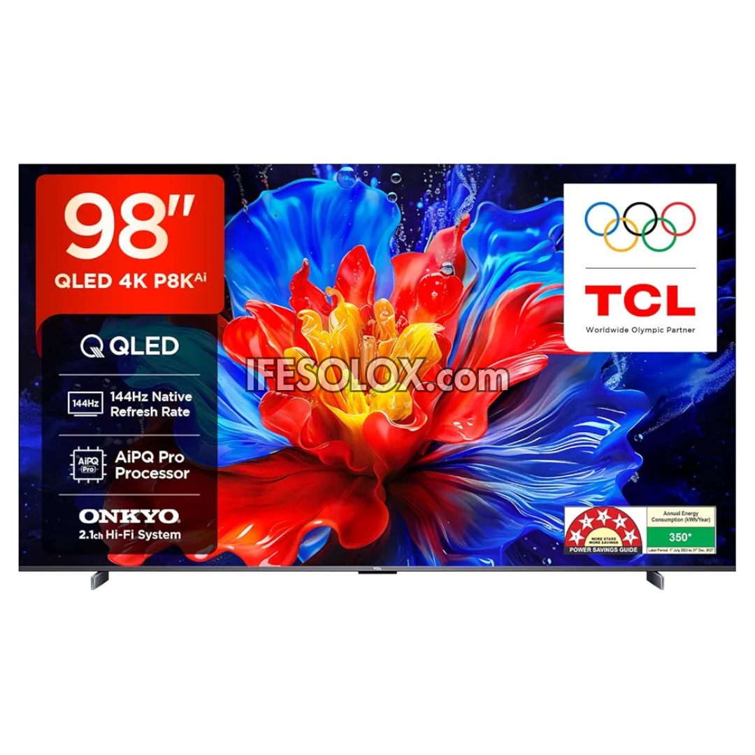 TCL 98 inch QLED 98P8K Android Smart Quantum HDR 4K UHD QLED Google TV (Chromecast, Google Play Store) - Brand New
