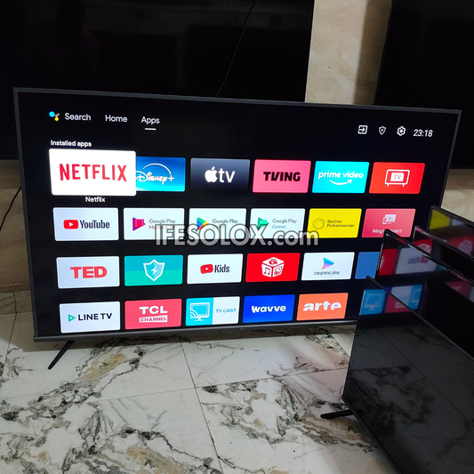 TCL 65 inch 65P8M Android Smart 4K UHD HDR10 TV (Bluetooth, WiFi, Chromecast, Google Play Store) - Foreign Used