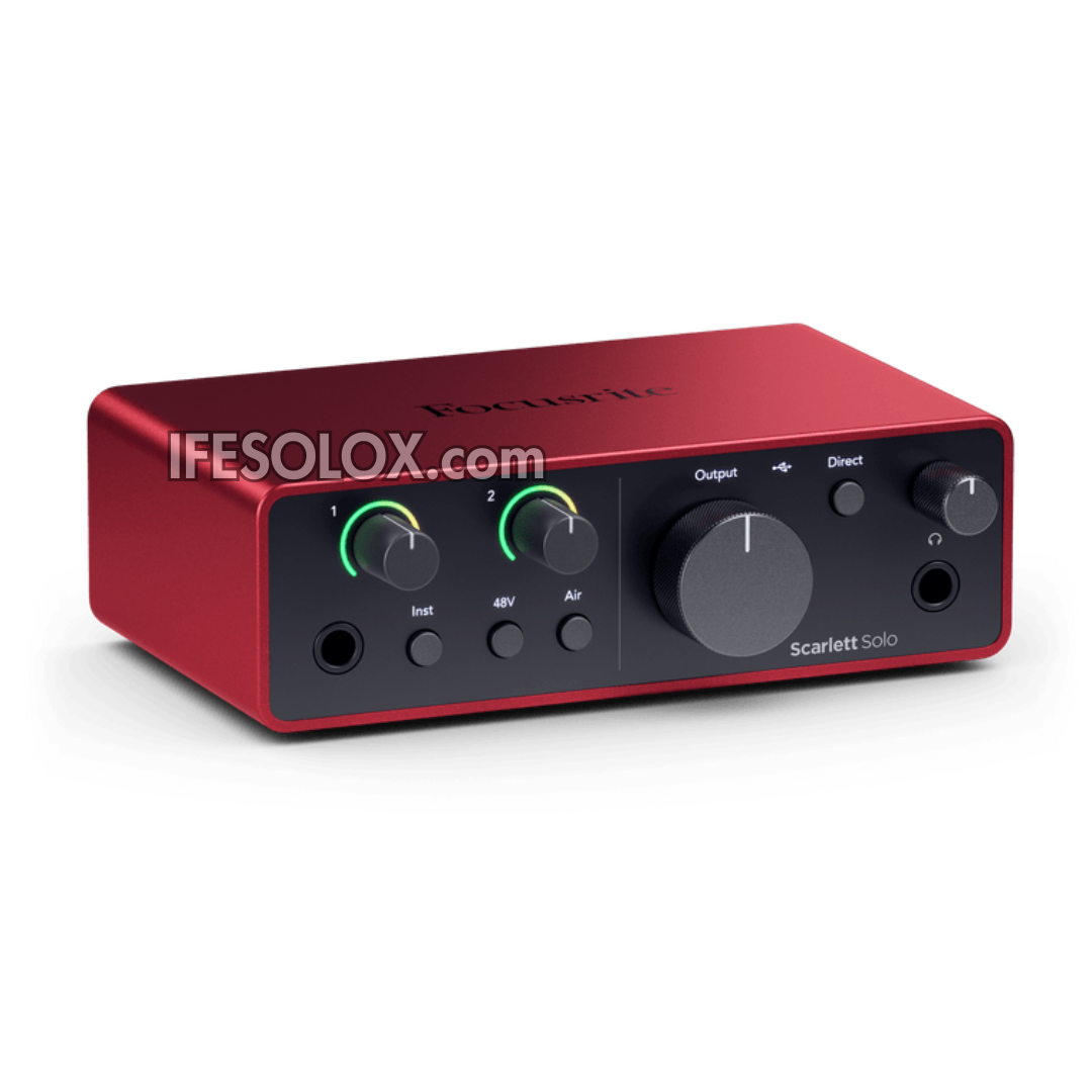 Focusrite Scarlett Solo 4th Gen USB Audio Interface for Instrumentalists, Vocalists, Producers, - Brand New