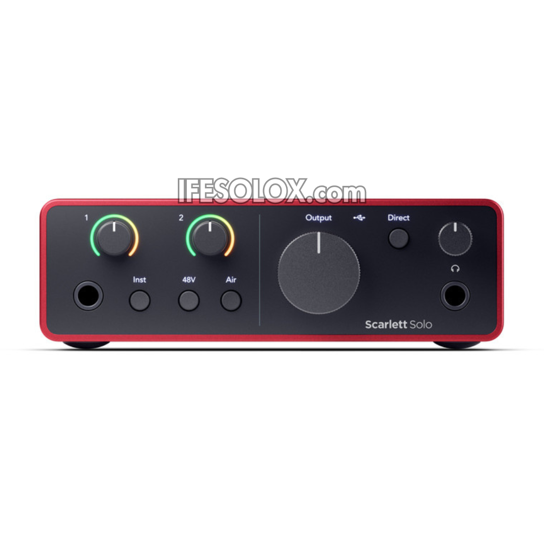 Focusrite Scarlett Solo 4th Gen USB Audio Interface for Instrumentalists, Vocalists, Producers, - Brand New