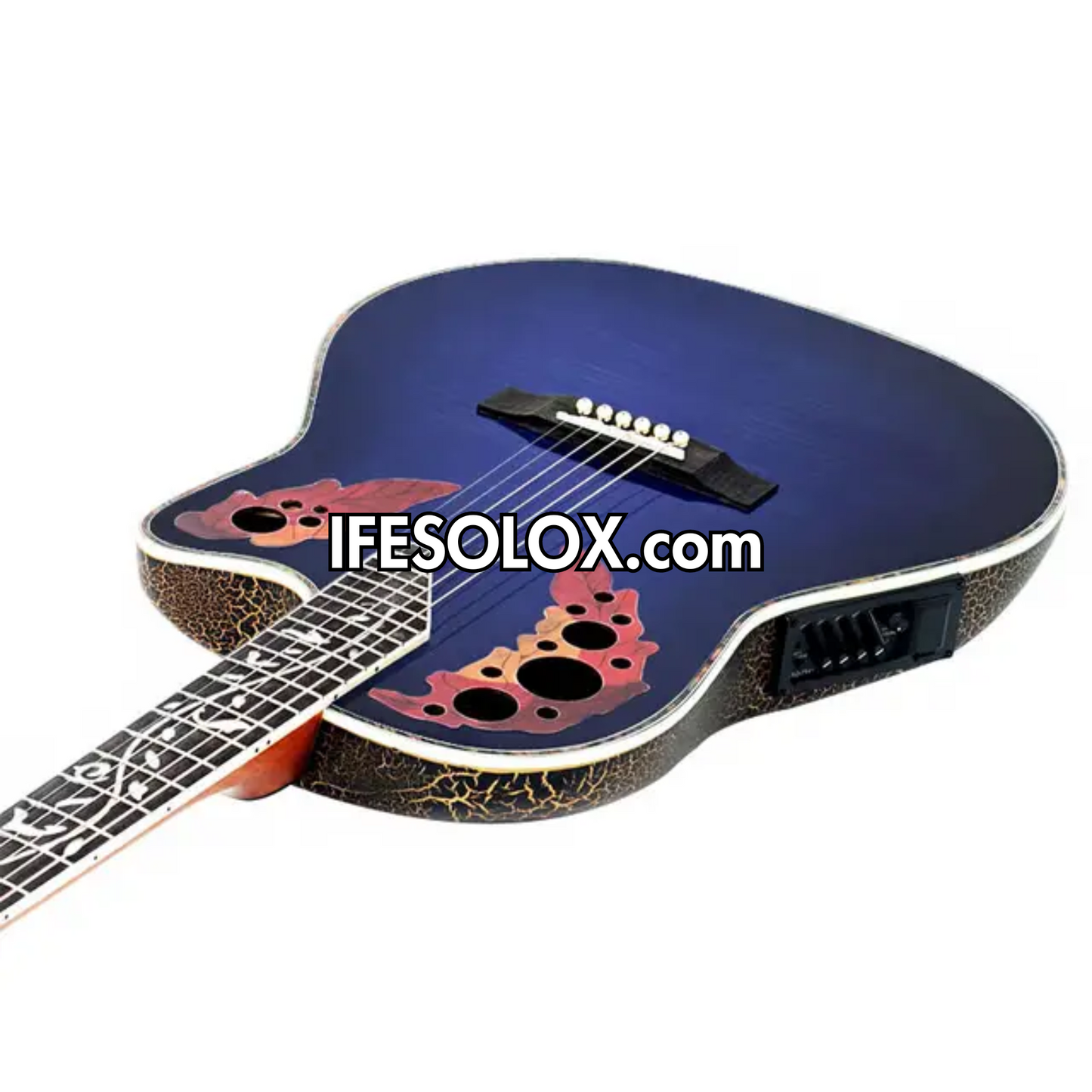 Premium 41" Professional Blue Electro-Acoustic Guitar with Bag and Belt - Brand New