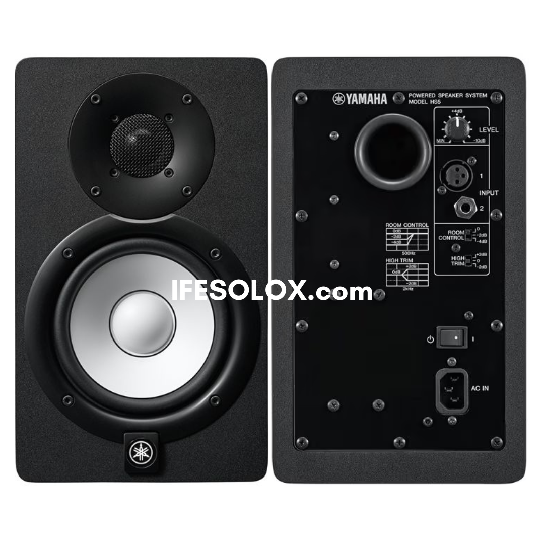 Yamaha HS5 Dual (2-Way) 5" 70W Bass Reflex Bi-amplified Near Field Active Studio Monitors (Black) - Brand New
