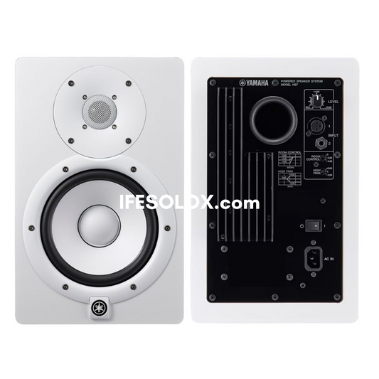 Yamaha HS7 Dual (2 voies) Moniteurs de studio actifs Bass Reflex bi-amplifiés en champ proche de 6,5 pouces (blancs) - Tout neuf