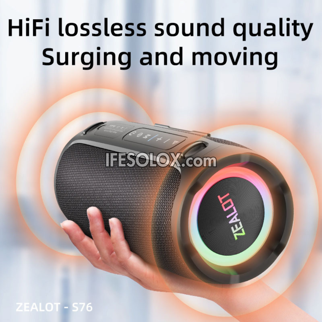 ZEALOT S76 50W Portable Bluetooth MP3 Speaker with 8000mAh, USB, SD, AUX - Brand New