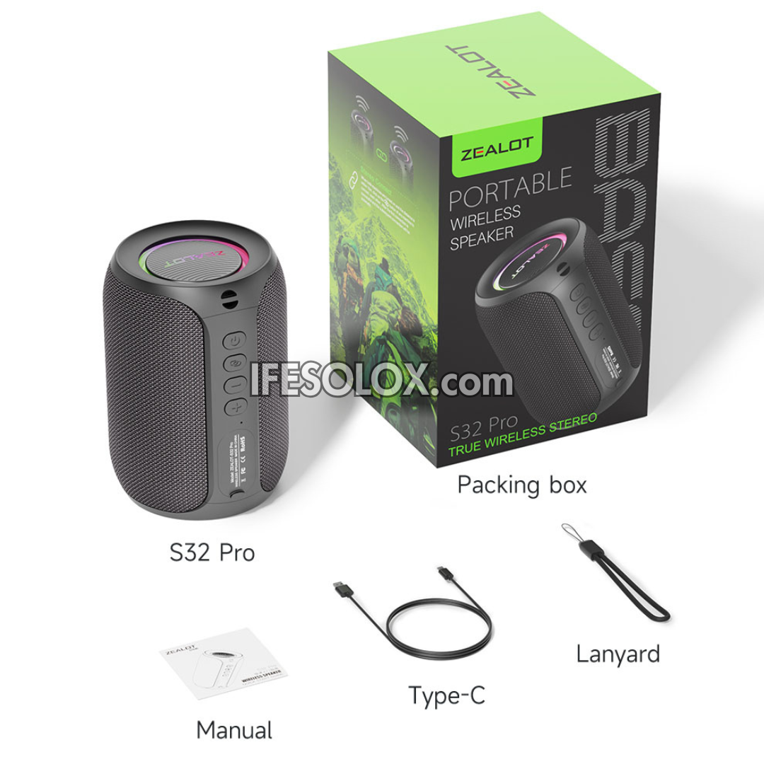 ZEALOT S32 Pro 15W Portable Bluetooth MP3 Speaker with 3600mAh battery, Solid Bass - Brand New