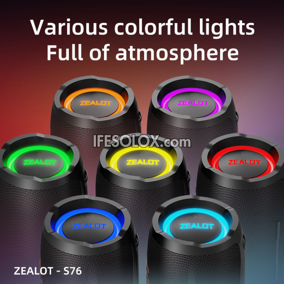 ZEALOT S76 50W Portable Bluetooth MP3 Speaker with 8000mAh, USB, SD, AUX - Brand New