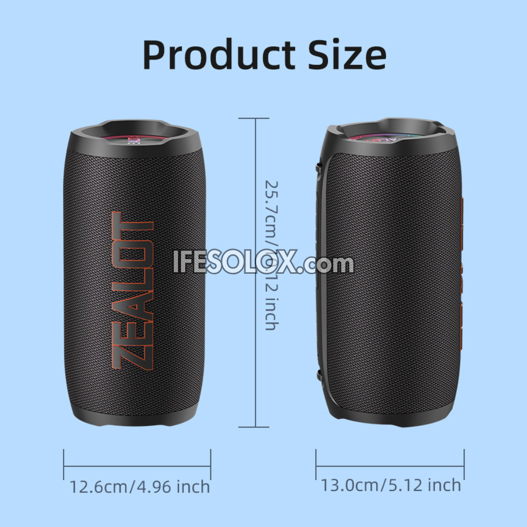 ZEALOT S76 50W Portable Bluetooth MP3 Speaker with 8000mAh, USB, SD, AUX - Brand New