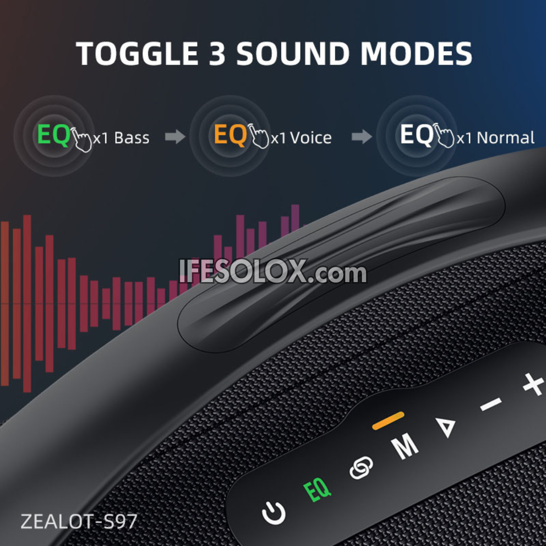 ZEALOT S97 80W Portable Bluetooth MP3 Speaker with 16000mAh, IPX6 Waterproof