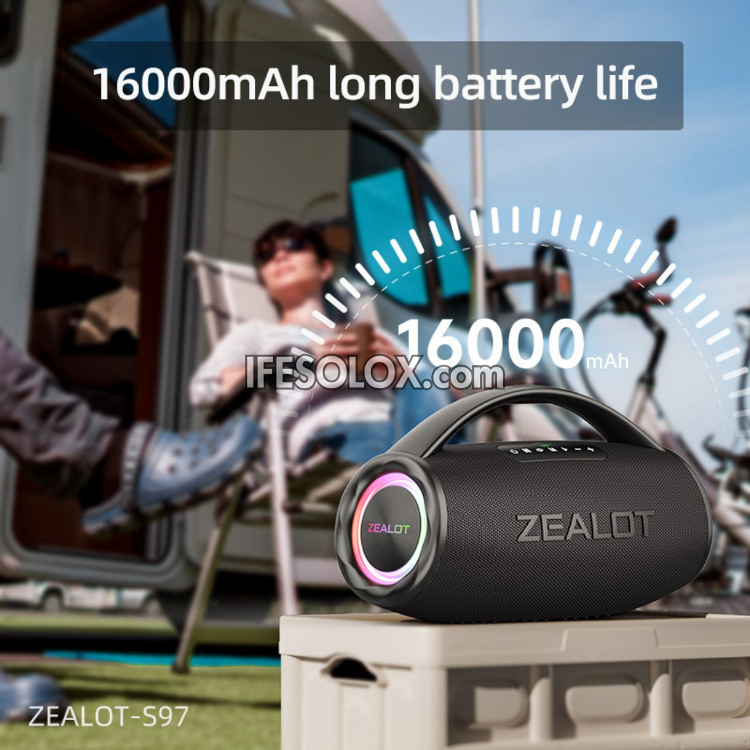 ZEALOT S97 80W Portable Bluetooth MP3 Speaker with 16000mAh, IPX6 Waterproof