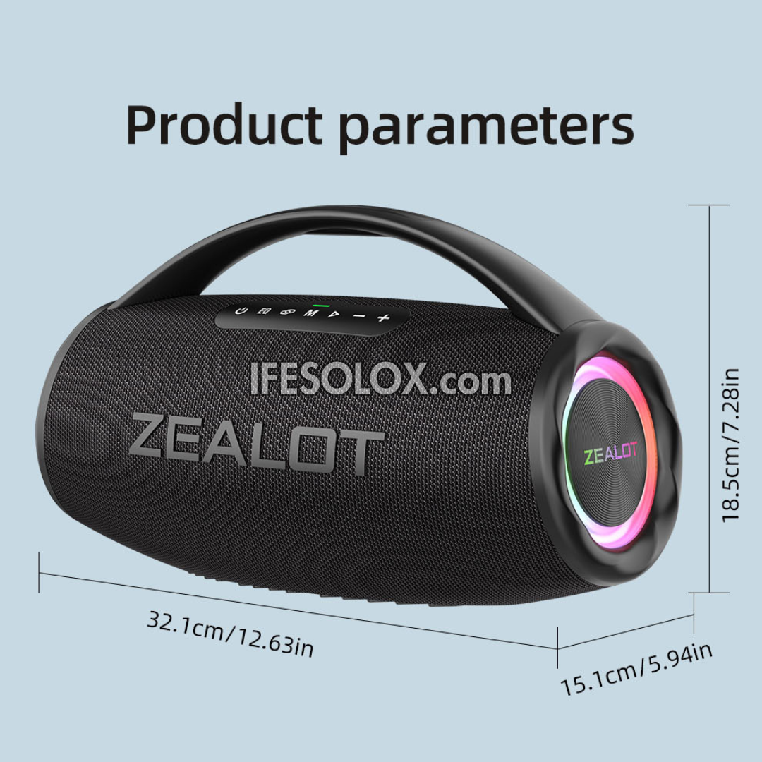 ZEALOT S97 80W Portable Bluetooth MP3 Speaker with 16000mAh, IPX6 Waterproof