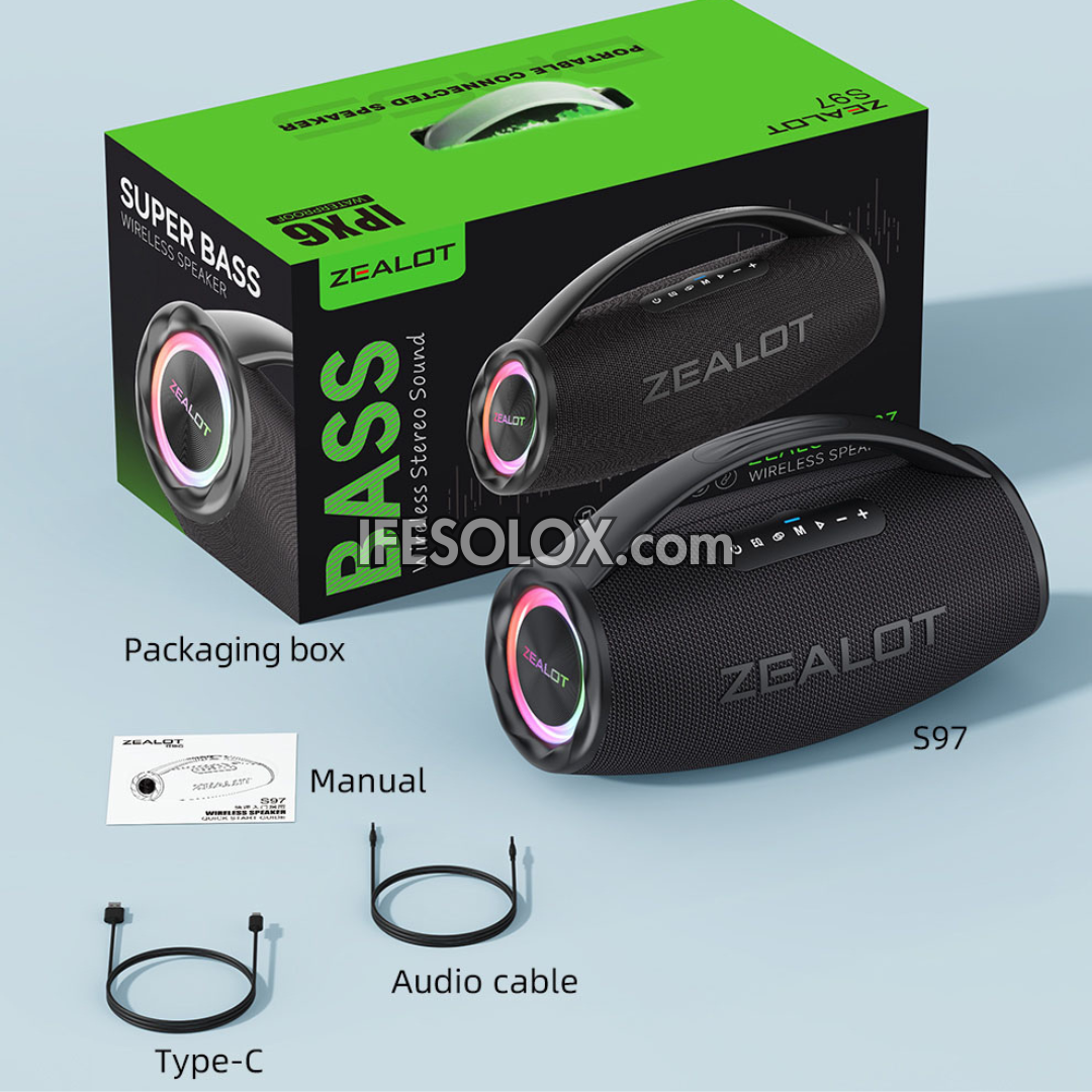 ZEALOT S97 80W Portable Bluetooth MP3 Speaker with 16000mAh, IPX6 Waterproof