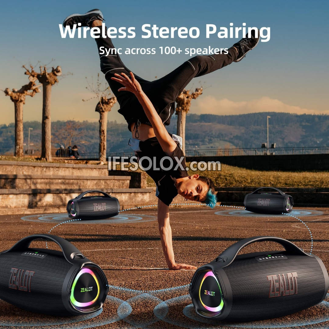 ZEALOT S98 160W Heavy Bass Portable Bluetooth MP3 Speaker with 36000mAh, IPX6 Waterproof