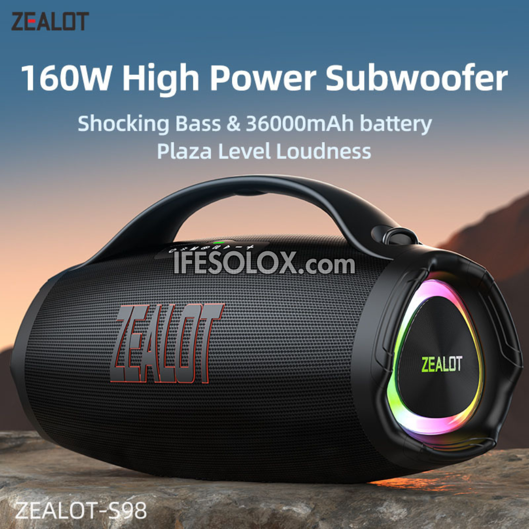 ZEALOT S98 160W Heavy Bass Portable Bluetooth MP3 Speaker with 36000mAh, IPX6 Waterproof