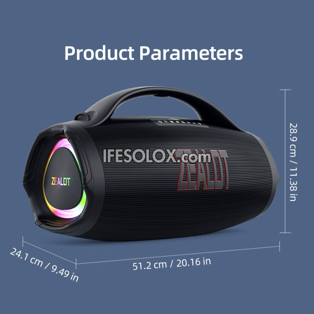 ZEALOT S98 160W Heavy Bass Portable Bluetooth MP3 Speaker with 36000mAh, IPX6 Waterproof