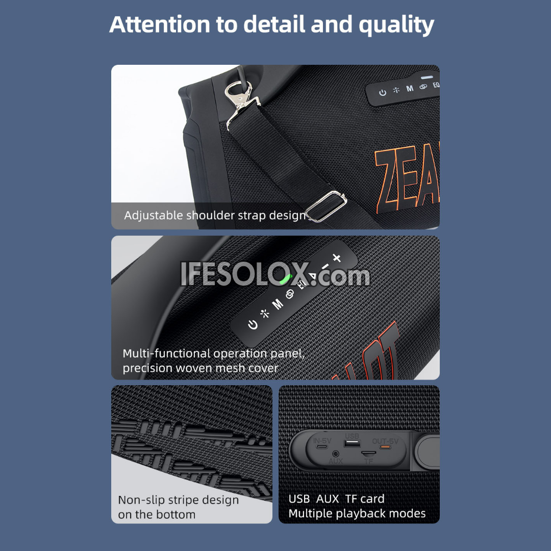ZEALOT S98 160W Heavy Bass Portable Bluetooth MP3 Speaker with 36000mAh, IPX6 Waterproof