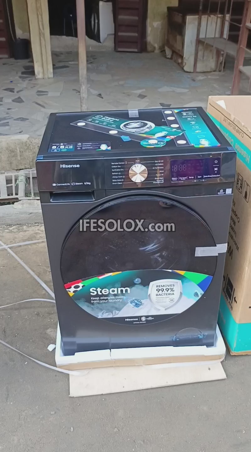 Hisense WD3S8043BT 8kg Washer and 5kg Dryer Front Load Automatic Smart Inverter Washing Machine - Brand New