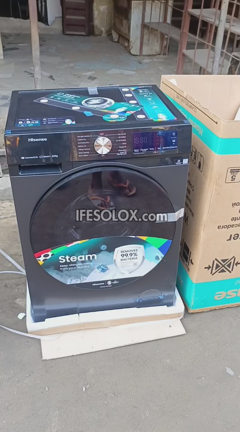 Hisense WD3S8043BT 8kg Washer and 5kg Dryer Front Load Automatic Smart Inverter Washing Machine - Brand New